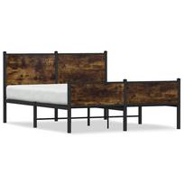 vidaXL Lovos rėmas be čiužinio, dūminio ąžuolo, 140x200cm, metalas