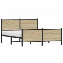 vidaXL Lovos rėmas be čiužinio, sonoma ąžuolo, 140x190cm, metalas