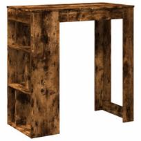 vidaXL Baro stalas su lentynomis, dūminis, 102x50x103,5cm, mediena