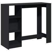 vidaXL Baro stalas su lentyna, juodas, 124x46x103,5cm, mediena