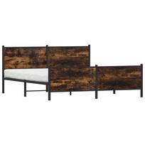 vidaXL Lovos rėmas be čiužinio, dūminio ąžuolo, 180x200cm, metalas
