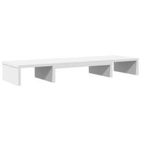 vidaXL Monitoriaus stovas, baltas, 80x24x10,5cm, apdirbta mediena