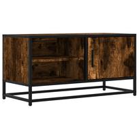vidaXL Televizoriaus spintelė, dūminė, 80x34,5x40cm, mediena/metalas