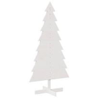 vidaXL Medinė Kalėdų eglutė, balta, 150cm, pušies medienos masyvas