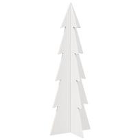 vidaXL Medinė Kalėdų eglutė, balta, 112cm, pušies medienos masyvas