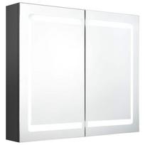 vidaXL Veidrodinė vonios spintelė su LED apšvietimu, pilka, 80x12x68cm