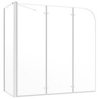 vidaXL Vonios pertvara, skaidri, 120x69x130cm, grūdintas stiklas