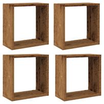 vidaXL Sieninės lentynos, 4vnt., medienos, 30x15x30cm, mediena