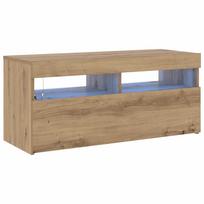 vidaXL Televizoriaus spintelė su LED, artisano, 90x35x40cm, mediena