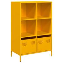 vidaXL Komoda, garstyčių geltonos spalvos, 68x39x103,5cm, plienas