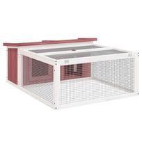 vidaXL Triušių narvas, moka, 117,5x97x47,5cm, pušies medienos masyvas