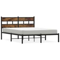vidaXL Lovos rėmas be čiužinio, dūminio ąžuolo, 140x190cm, metalas