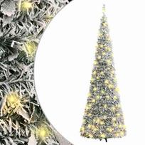 vidaXL Išskleidžiama dirbtinė Kalėdų eglutė su sniegu, 120cm, 50 LED