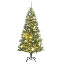 vidaXL Dirbtinė Kalėdų eglutė su 300 LED/žaisliukais ir sniegu, 240cm