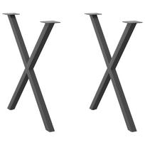 vidaXL Valgomojo stalo kojos, 2 vnt., antracito spalvos, 80x(72-73) cm, plienas