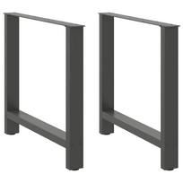 vidaXL Valgomojo stalo kojos, antracito spalvos, 2 vnt., 70x(72-73) cm, plienas