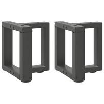 vidaXL Kavos staliuko kojelės, 2 vnt., antracito spalvos, 30x25x(30-31) cm, plienas