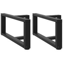 vidaXL Kavos staliuko kojelės, 2 vnt., juodos, 70x25x(30-31) cm, plienas