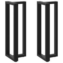 vidaXL Baro stalo kojos, T formos, 2 vnt., juodos, 40x35x(110-111) cm, plienas