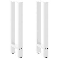 vidaXL Konsolinio stalo kojos, baltos, 2 vnt., 38x(72-73) cm, plienas