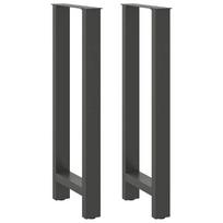 vidaXL Baro stalo kojos, antracito spalvos, 2 vnt., 40x(100-101) cm, plienas
