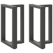 vidaXL Valgomojo stalo kojos, 2 vnt., antracito spalvos, 60x35x(72-73) cm, plienas