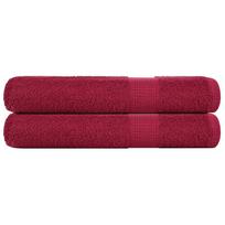 vidaXL Pirties rankšluosčiai, FROGN, 2 vnt., bordo spalvos, 80x200 cm, 360 g/m²