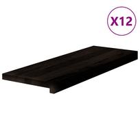 vidaXL Laiptų pakopos, 12 vnt., rudai juodos, 70x25x2 cm, ąžuolo