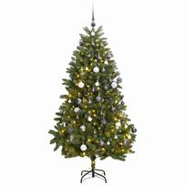vidaXL Kalėdų eglutė su šarnyrinėmis šakomis/LED/žaisliukais, 300cm