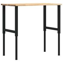 vidaXL Darbastalis, 100x60x(71,5-98)cm, ąžuolo masyvas