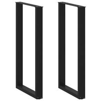 vidaXL Baro stalo kojos, U formos, 2 vnt., juodos, 60x(110-111) cm, plienas