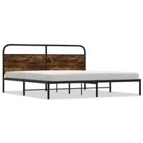 vidaXL Lovos rėmas be čiužinio, dūminio ąžuolo, 180x200cm, metalas