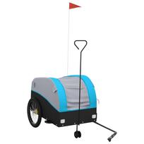 vidaXL Dviračio priekaba, juodos ir mėlynos spalvos, 45kg, geležis