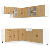 vidaXL Virtuvinių spintelių komplektas, 11 dalių, Kalmar, artisano