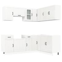vidaXL Virtuvinių spintelių komplektas, 11 dalių, Kalmar, balta