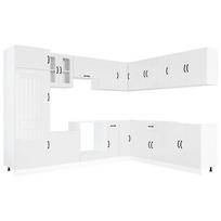 vidaXL Virtuvinių spintelių komplektas, 14 dalių, Lucca, balta