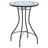 vidaXL Mozaikinis bistro staliukas, mėlynas/baltas, 50x70cm, keramika