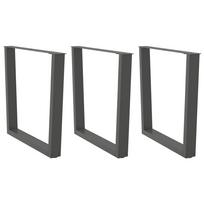 vidaXL Valgomojo stalo kojos, 3 vnt., antracito spalvos, 90x(72-73,3) cm, plienas
