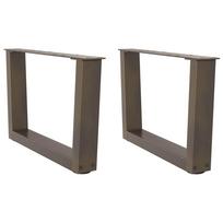vidaXL Kavos staliuko kojelės, V formos, 2 vnt., natūralus plienas, 50x(30-31,3) cm, plienas