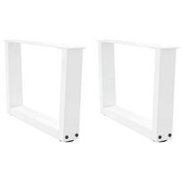 vidaXL Kavos staliuko kojelės, V formos, 2 vnt., baltos, 60x(30-31,3) cm, plienas