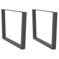 vidaXL Valgomojo stalo kojos, V formos, 2 vnt., antracito spalvos, 100x(72-73,3) cm, plienas