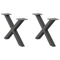 vidaXL Kavos staliuko kojelės, 2 vnt., antracito spalvos, 50x(30-31) cm, plienas