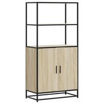 vidaXL aukšta lenta Sonoma ąžuolas 68x35x139 cm Mediena ir metalas