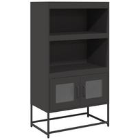 vidaXL Komoda, juodos spalvos, 68x39x123 cm, plienas