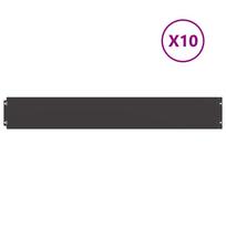 vidaXL vejos apvadai 10 vnt Juoda 15x103 cm Šaltai valcuotas plienas
