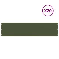 vidaXL vejos apvadai 20 vnt Olive Green šaltai valcuotas plienas