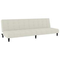 vidaXL Dvivietė sofa-lova, kreminės spalvos, aksomas