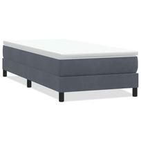 vidaXL Box Spring Lova be čiužinio Tamsiai pilka 100x210 cm aksomas