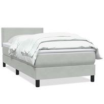 vidaXL Box Spring Lova su čiužiniu Šviesiai pilka 90x210 cm Velvet