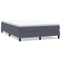 vidaXL Box Spring Lova be čiužinio Tamsiai pilka 160x220 cm aksomas